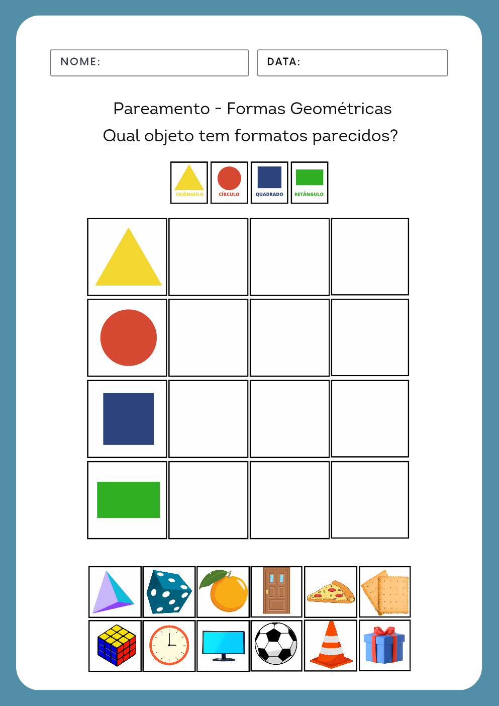 Atividade adaptada para autismo